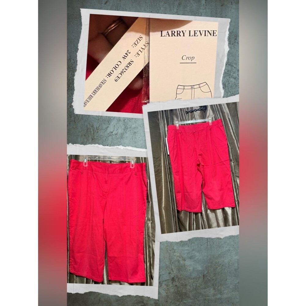 Larry Levine Strawberry Crop Pants 22↔️32 out & 20 inseam #1906